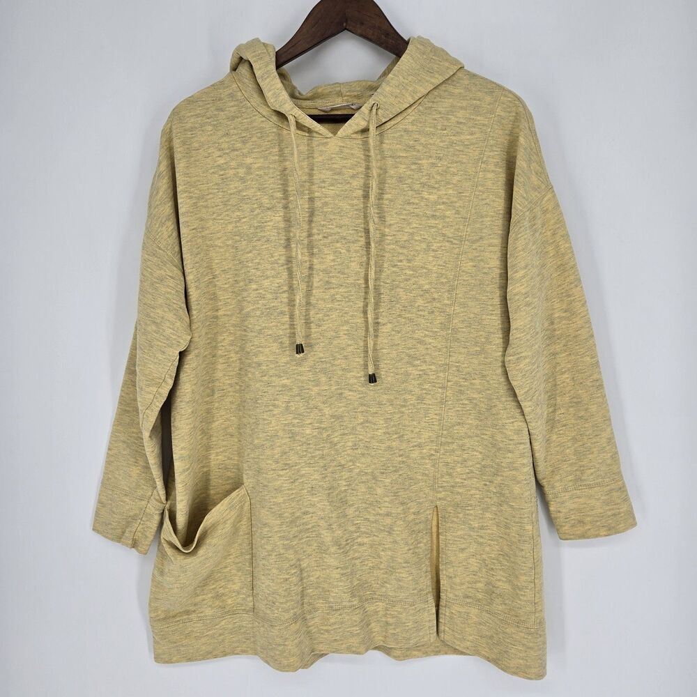 Soft Surroundings Soho Hoodie Tunic Heathered Yellow Large